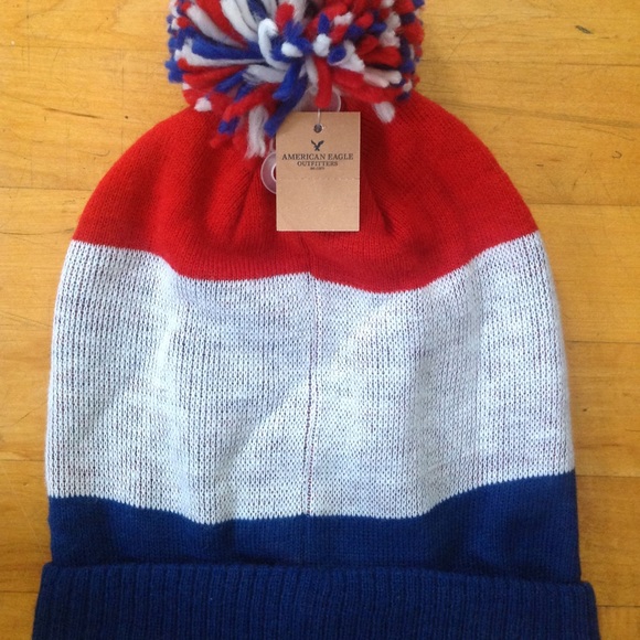 American Eagle USA Olympic Pom Pom Beanie Hat - Picture 8 of 8